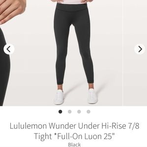 Lululemon Wunder Under High Rise black leggings 7/8
